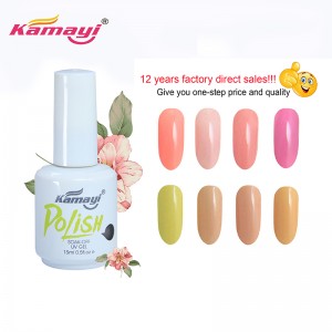 kamayi เจลทาเล็บ New Almond Blossom Color 3 ขั้นตอนยูวีเจลขัดเงา