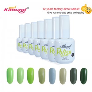 Kamayi ขายร้อน 15 มิลลิลิตรมืออาชีพอินทรีย์สียูวีเจลยาทาเล็บสีเขียวสไตล์เจลโปแลนด์สำหรับเล็บ