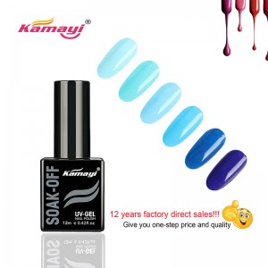 Kamayi Nail Products ตัวอย่างฟรี Uv Gel Nail สีดำขวด 12ml Gel Gel